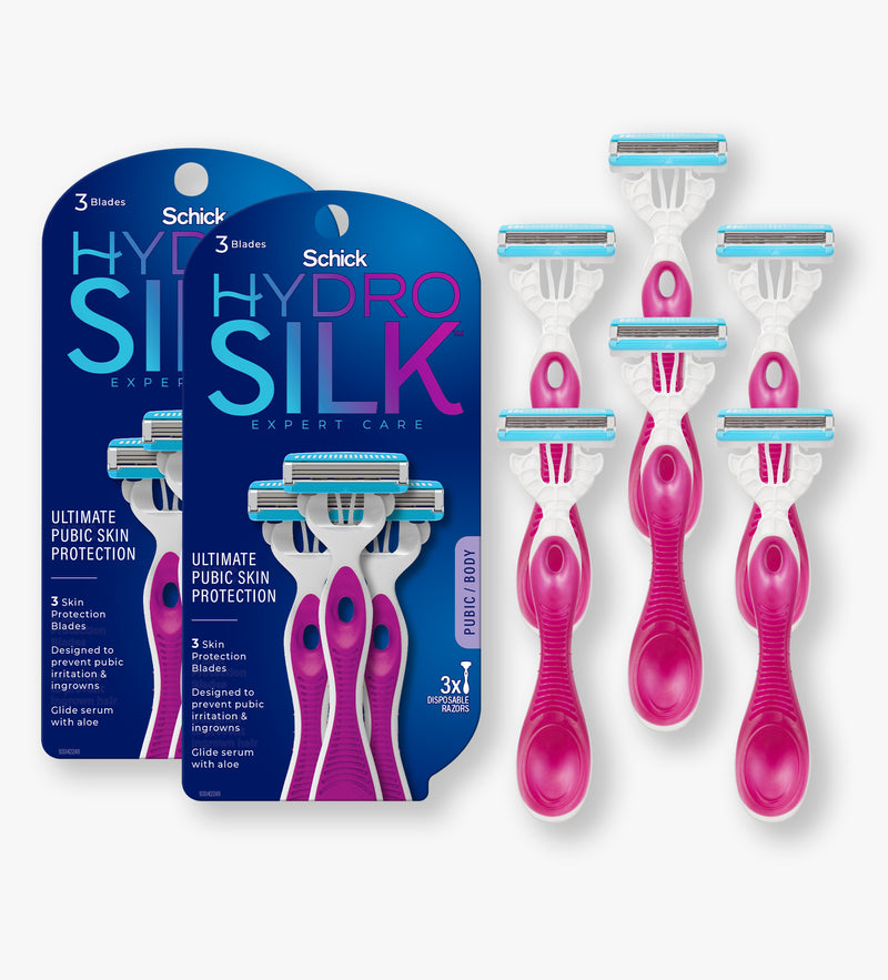Hydro Silk® Ultimate Pubic Skin Protection Disposable Razor – Schick US